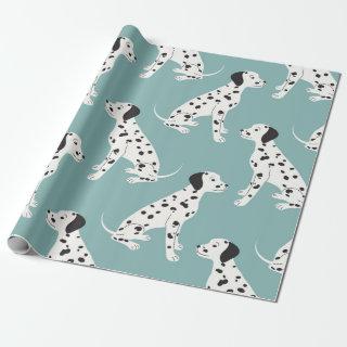 Seamless pattern with cute dalmatian