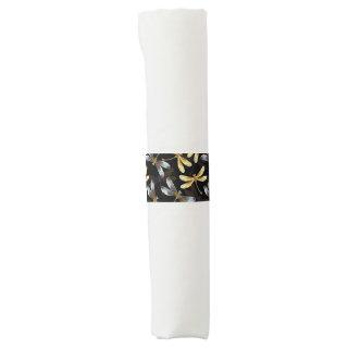 Seamless Pattern with Golden Dragonflies Napkin Bands