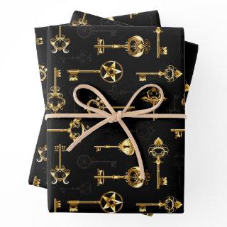 Seamless Pattern with Golden Keys  Sheets