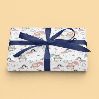 Seamless Pattern with Kawaii Cute Cat