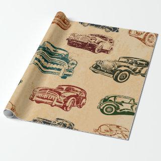 Seamless vintage car background.