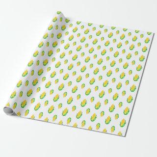 Seamless watercolor pattern with corn head