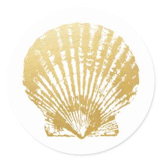 Seashell Beach Wedding Favor & Invitation Stickers