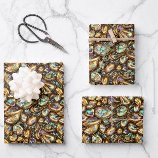 Seashell paua abalone shimmer shell beach theme  sheets