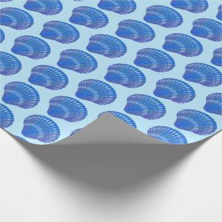 Seashell Scallops Sea Ocean Pattern BLue Gift