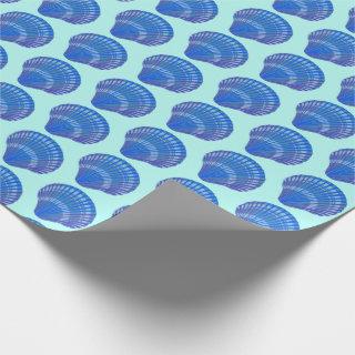 Seashell Scallops Sea Ocean Pattern BLue Gift