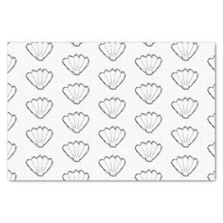 Seashell Sketch Drawing Pattern  Tissue Paper