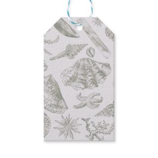 Seashell Soft Antique Art Beach Shells Gift Tags