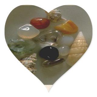 Seashells by the Seashore- Heart Sticker