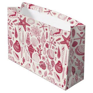 Seashells in Viva Magenta- Color of the Year 2023 Large Gift Bag