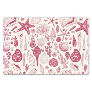 Seashells in Viva Magenta- Color of the Year 2023 Tissue Paper