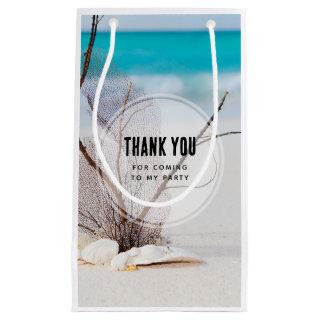 Seashells on a Sandy Beach Birthday Thank You Small Gift Bag