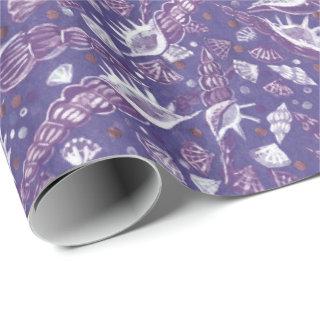 Seashells Sea Shell Nautical Pattern Purple Violet