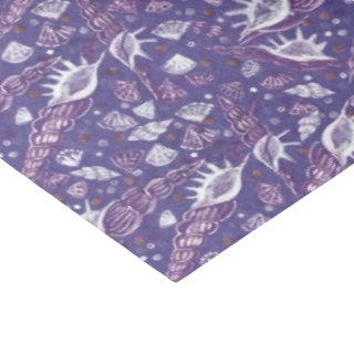 Seashells Sea Shell Nautical Pattern Violet Purple Tissue Paper