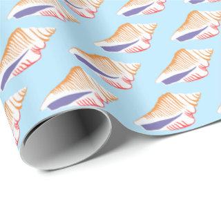 Seashells Simple Sea Ocean Pattern White Blue Gift