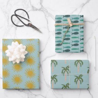 Seaside Soiree Palm trees Fishes Suns Cute CUSTOM  Sheets