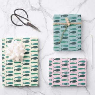 Seaside Soiree Three Fishes Modern Cute CUSTOM  Sheets