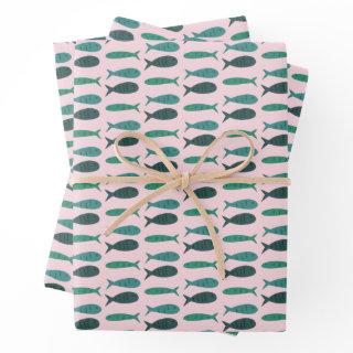 Seaside Soiree Three Fishes Modern Cute CUSTOM  Sheets