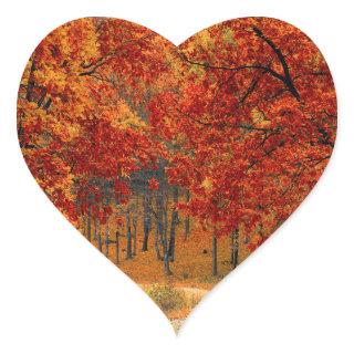 Seasonal colors of Autumn Heart Sticker