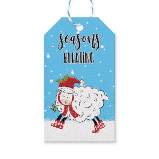 seasons bleatings lamb sheep funny joke christmas gift tags