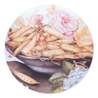 SEASON'S FRUITS 6 - BEANS AND ROSES CLASSIC ROUND STICKER