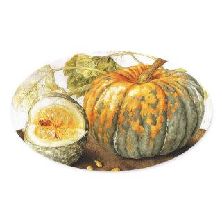 SEASON'S FRUITS  / PUMPKINS OVAL STICKER
