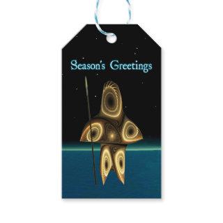 Season's Greetings - Fractal Inuit Hunter Gift Tags