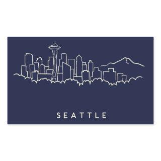 Seattle Skyline Rectangular Sticker