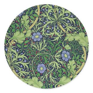 Seaweed art nouveau design by William Morris Classic Round Sticker