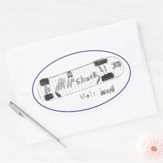 Sebi's Skateboard Oval Sticker