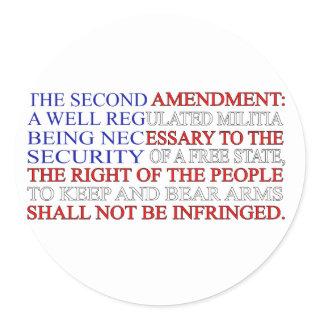 Second Amendment Flag Classic Round Sticker