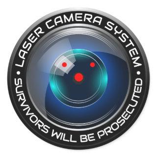 Security Camera Laser System Surveillance Humor Classic Round Sticker