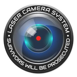 Security Camera Surveillance Laser System Home Car Classic Round Sticker