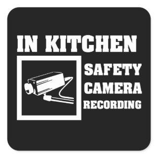Security Camera Warning Square Sticker