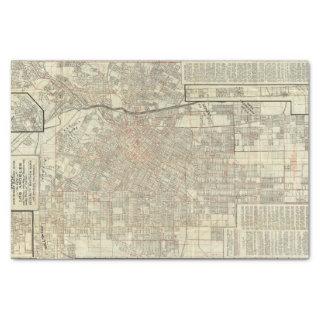 Security map and Street Railways in Los Angeles Tissue Paper
