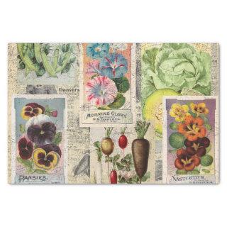 Seed Packet Collage Tissue Paper