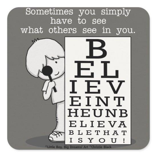Seeing is Believing-Eye Chart Square Sticker