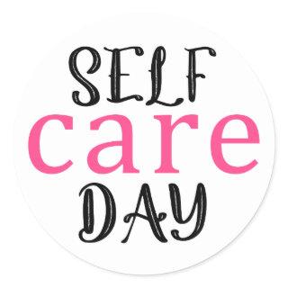 Self Care Day Soap Bath Bomb Or Soak Classic Round Sticker