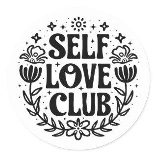 Self love club aesthetic classic round sticker