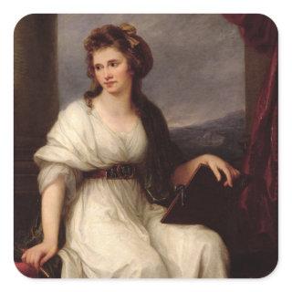 Self Portrait, 1787 (oil on canvas) Square Sticker