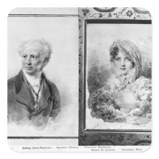 Self portrait and portrait of Princess Square Sticker