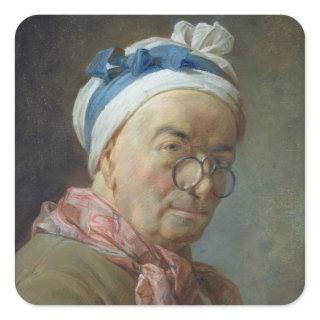 Self Portrait with Spectacles, 1771 Square Sticker