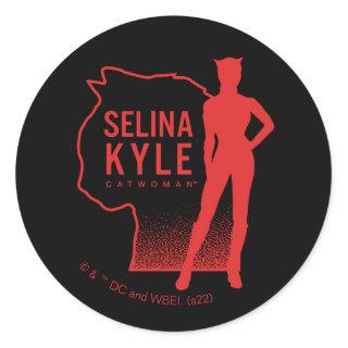 Selina Kyle Catwoman Outline Logo Classic Round Sticker