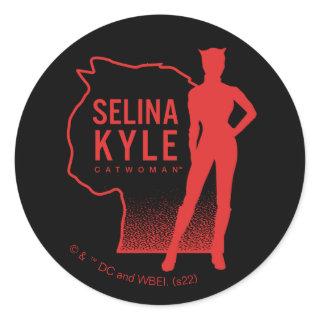 Selina Kyle Catwoman Outline Logo Classic Round Sticker