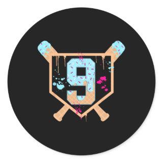 Sell 9 Year Old Ice Cream Drip 9th Birthday Boy Nu Classic Round Sticker