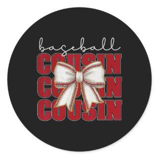 Sell Cousin Coquette Bow Sport Lover Mothers Day V Classic Round Sticker