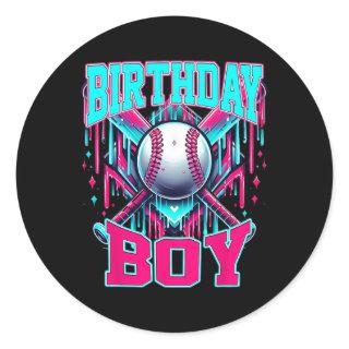 Sell Drip Birthday Boy Ice Cream Drip Youth Sell  Classic Round Sticker
