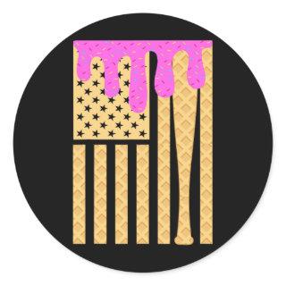 Sell Drip T For Boys Dripping Ice Cream American F Classic Round Sticker