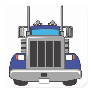 Semi Truck Front Square Sticker
