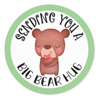 Sending You A Big Bear Hug Sticker Round